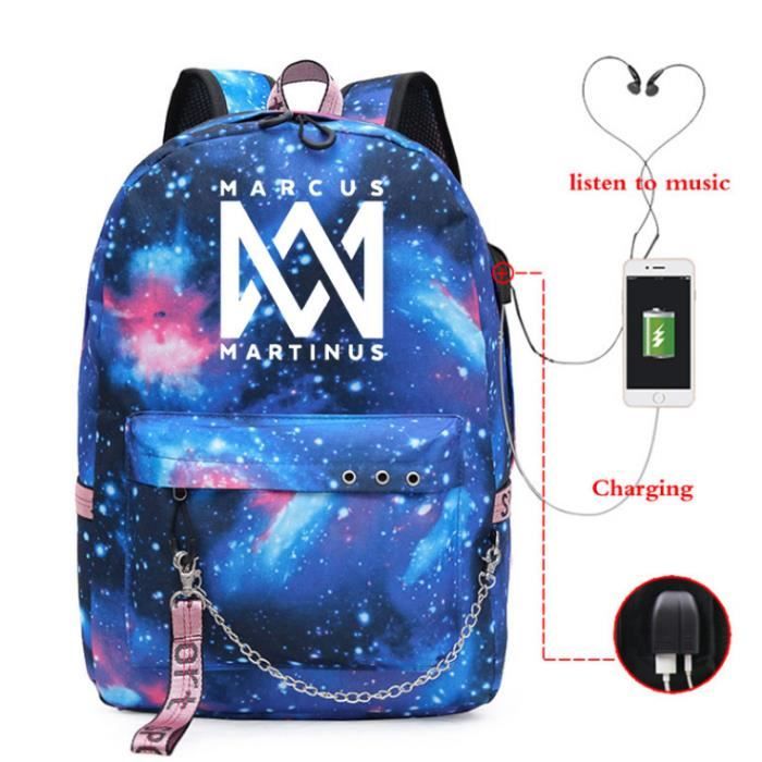 Marcus & Martinus USB Sac à Dos Bleu Marcus & Martinus USB Sac à Dos Bleu