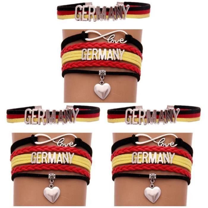 BRACELET GOURMETTE JONC Bracelet Drapeau Allemand 6 Pcs Creatif Drapeau Allemand Bracelet Mode Drapeau National Bracelet Achat Vente bracelet gourmette BRACELET GOURMETTE JONC Cd