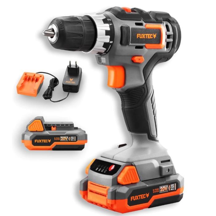 Fuxtec – Perceuse-visseuse sans fil 20V FXE1BS20 – 21000 frappes/min – Avec 2 batteries 2Ah et chargeur 1A – Couple 35Nm pour vissage intensif Fuxtec – Perceuse-visseuse sans fil 20V FXE1BS20 – 21000 frappes/min – Avec 2 batteries 2Ah et chargeur 1A – Couple 35Nm pour vissage intensif