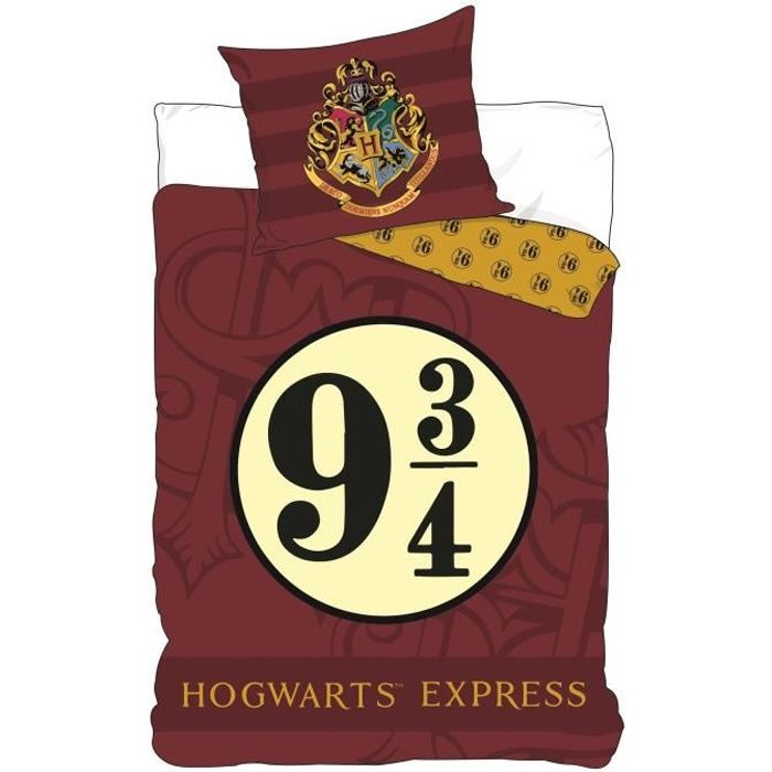 harry potter parure de couette microfibre hogwarts express 140x200 cm taie d oreiller 63x63 cm cdiscount maison