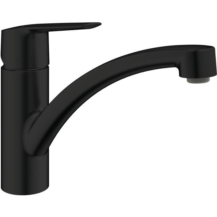 GROHE Start - 324412432 - Robinet de cuisine - Mitigeur monocommande évier - Noir mat - Bec bas - Ro
