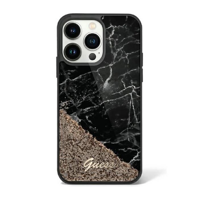Guess Liquid Glitter Marble Coque pour iPhone 14 Pro 3666339127299