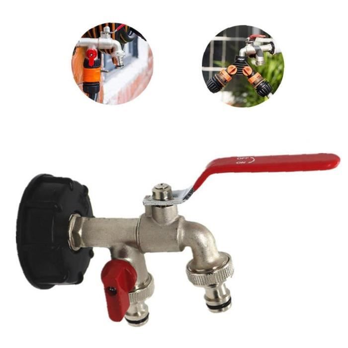 Robinet D'écoulement IBC Avec Adaptateurs - Filetage S100x8 / S60x6 - Sortie 3/4" - Pour Réservoirs 1000L