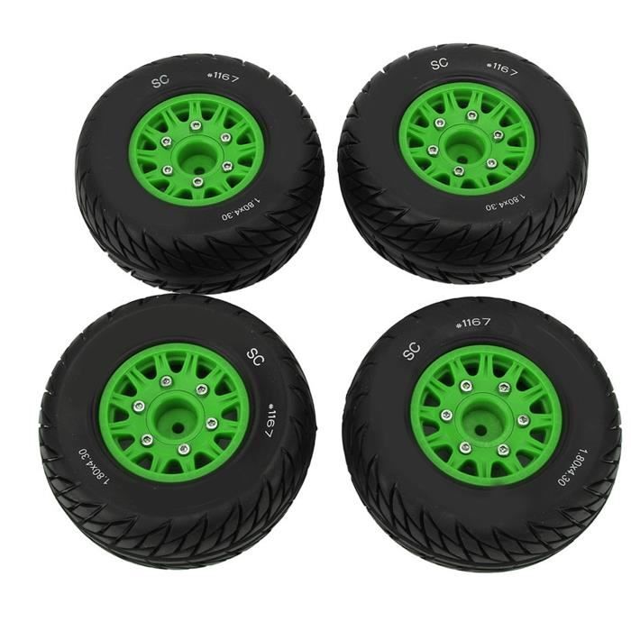 Miokycl Roues et Pneus de Camion RC 1/10 Hexagonaux de 12mm, 4 Pièces, pour pour Hsp pour pour Hpi, Moyeu de Roue Universel à 10 Trous, Pneus de Roue