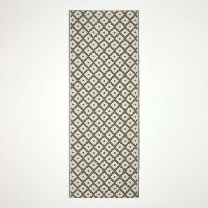 Tapis d'extérieur losanges gris May, 75 x 200 cm