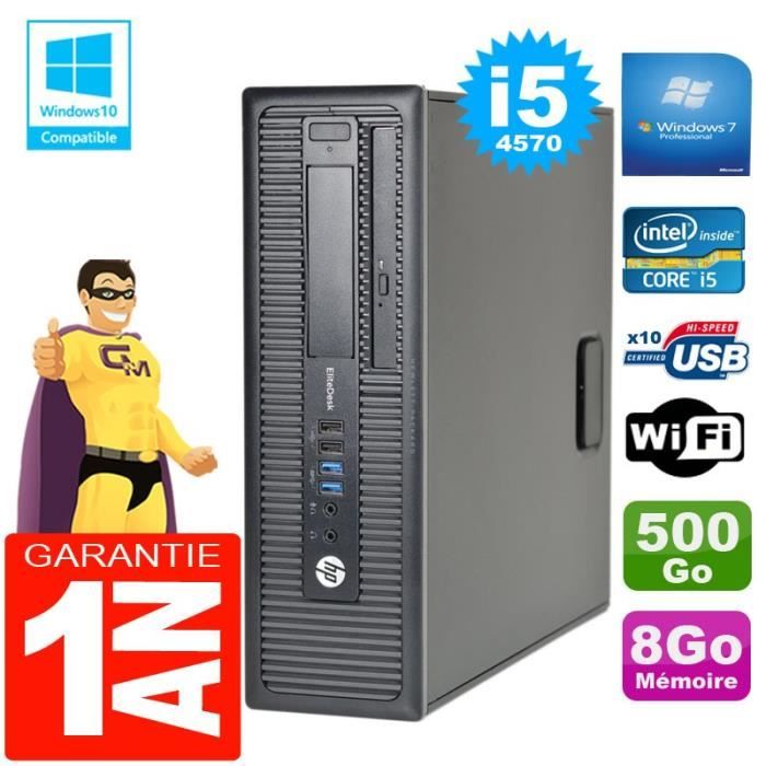 Acheter PC HP EliteDesk 800 G1 SFF Core I5-4570 8Go Disque 500Go Graveur DVD Wifi W7 Reconditionné - 249,00 € PC HP EliteDesk 800 G1 SFF Core I5-4570 8Go Disque 500Go Graveur DVD Wifi W7 Reconditionné - Hewlett-Packard reconditionné disponible sur Cdiscount Seconde Vie