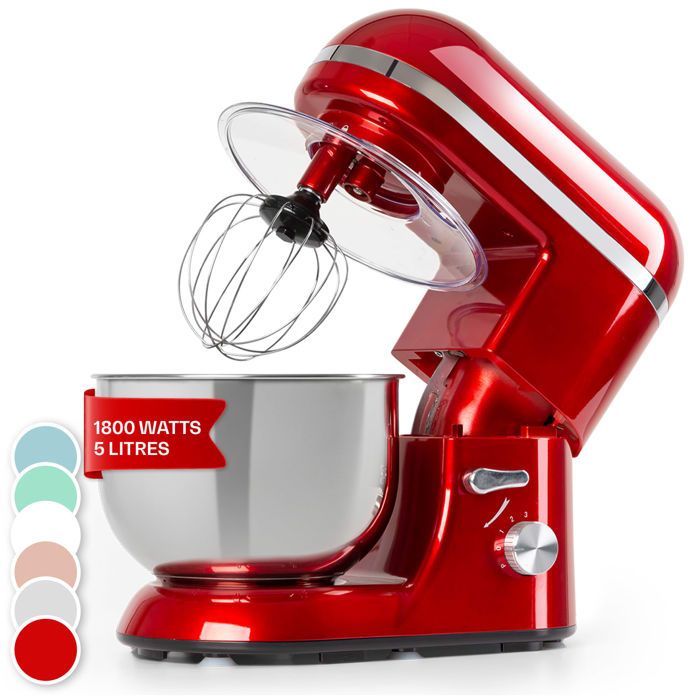 Robot de cuisine 6 vitesses Bella Elegance - Bol 5 litres - 1300W - Fonction pulse - Rouge
