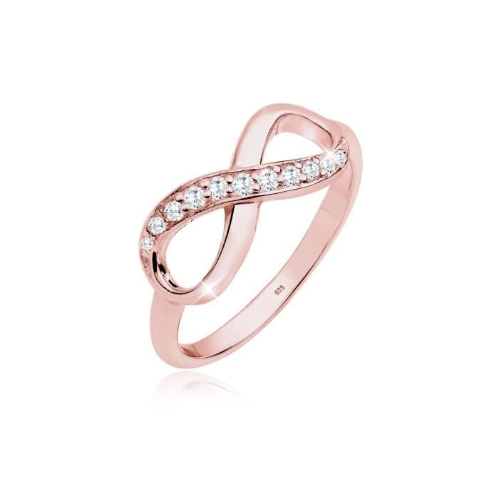 Elli Bagues Infinity Oxyde De Zirconium Plaque Or Rose Achat