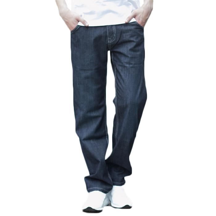 Jeans Hommes Delave 100 Coton Baggy Homme a la mode Jeans Bleu fonce 50 Bleu fonce Cdiscount Pret a Porter