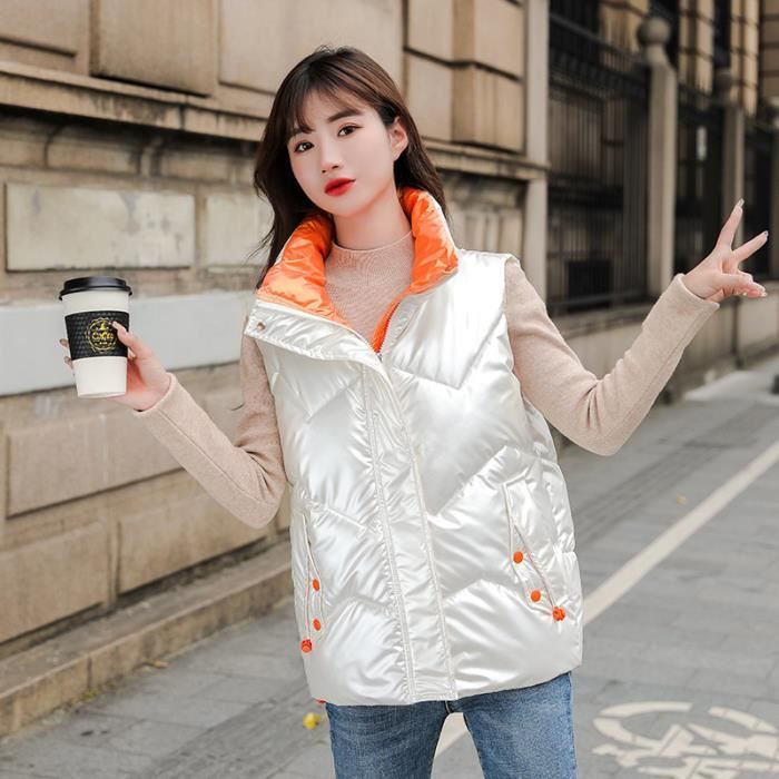 Manteau Femme Hiver Glossy Slim hit the colour large pockets