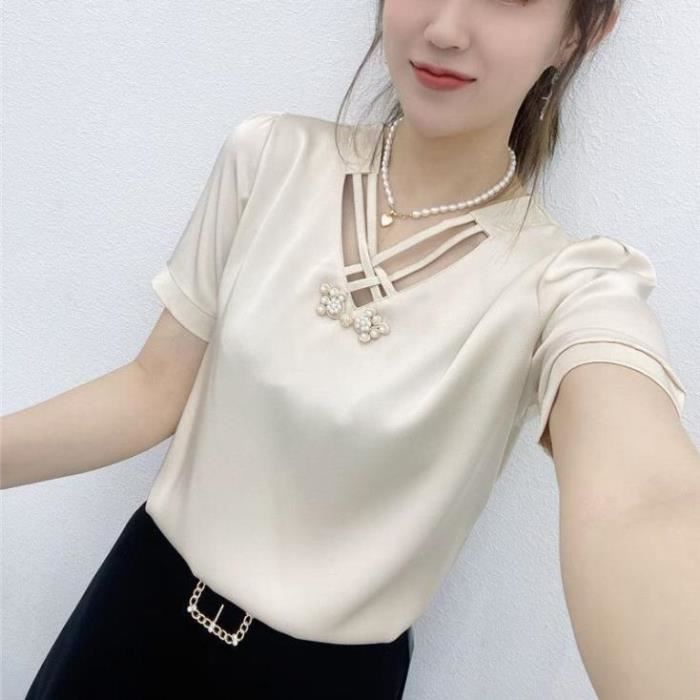 T shirt shop satin femme