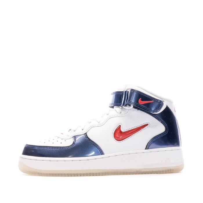 Baskets Nike Air Force 1 Mid Blanc Mixte Talon Plat