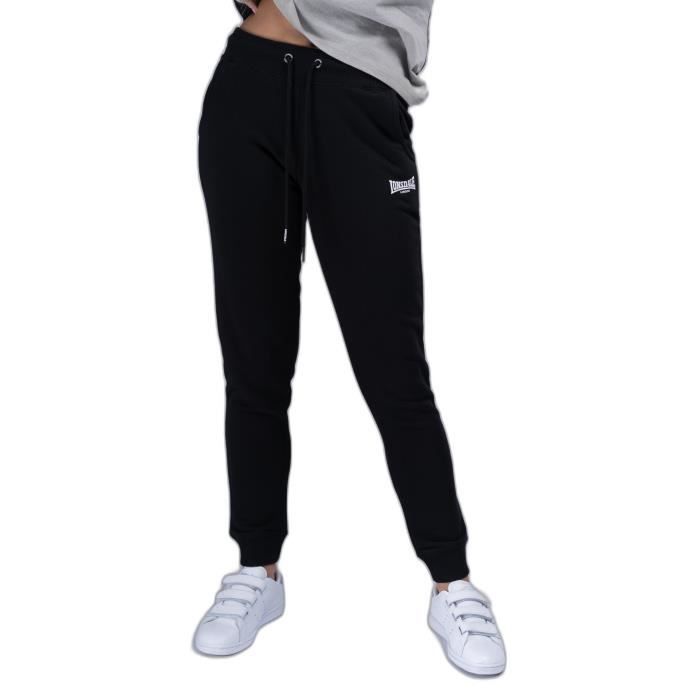 jogging femme lonsdale weycroft - noir - s - pantalon de jogging avec logo imprimé - qualité coton/polyester