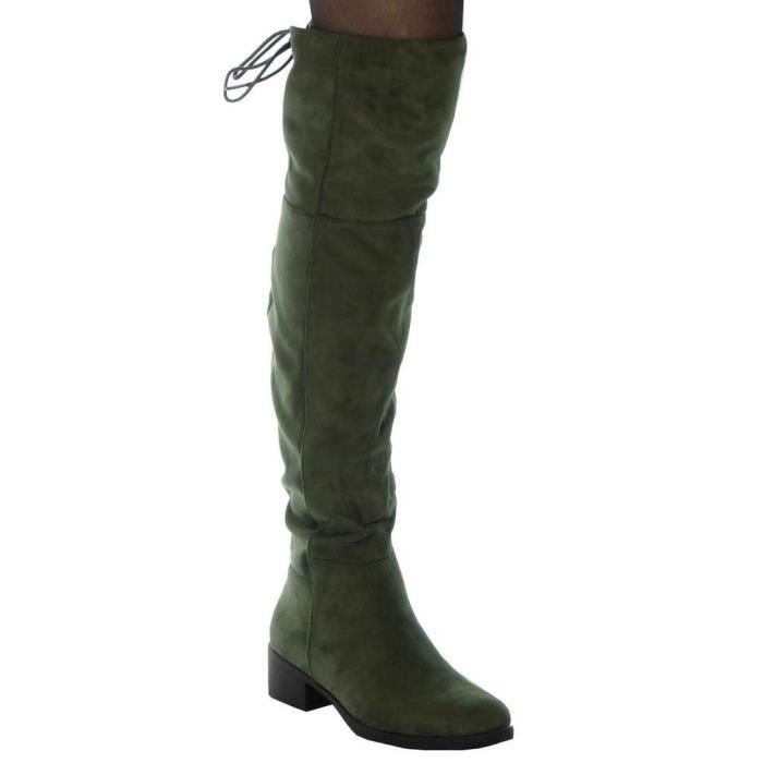 Botte cm Cavalier Cuissarde Femme Lacets Haut Mode Motard 4 Bloc Souple Talon QsrdthoCxB