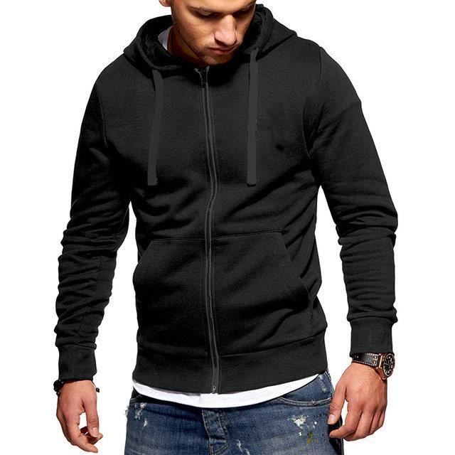 Sweat à capuche homme, sweat slim de marque de luxe Noir