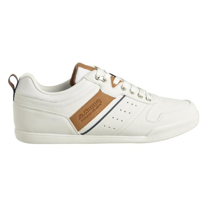 Kappa Basket lifestyle Lodam Blanc Homme Blanc Blanc marron Cdiscount Chaussures