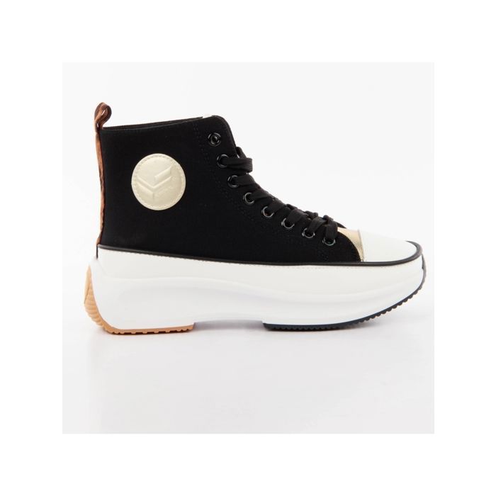 Basket montante Kaporal Christy Femme Noir Synthetique Lacets Compense Noir Cdiscount Chaussures