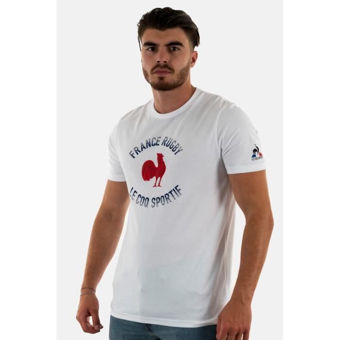 tee shirt le coq sportif ffr fanwear new optical white