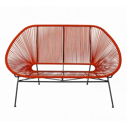 Canape Acapulco Rouge 2 Places Achat Vente Fauteuil Jardin Canape Acapulco Rouge 2 Pla Cdiscount