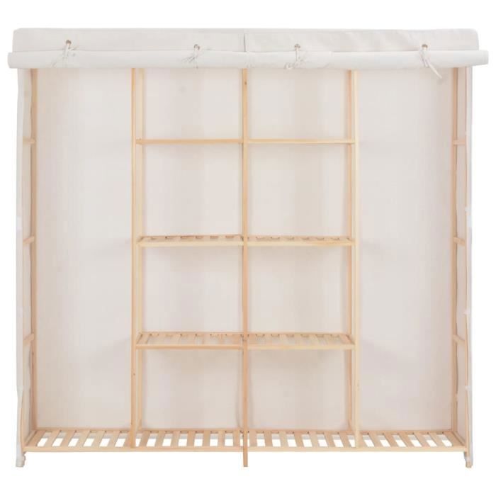 Garde-robe - SALALIS - Blanc - 2 portes - 173x40x170 cm