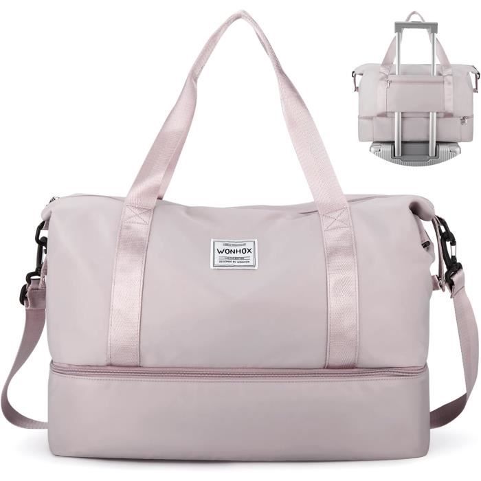 Sac De Sport & Voyage Étanché Grand Format – Sac Gym Avec Compartiment Chaussures Séparé Et Poche Humide – Idéal Fitness, Natation, Week-end (Gris)