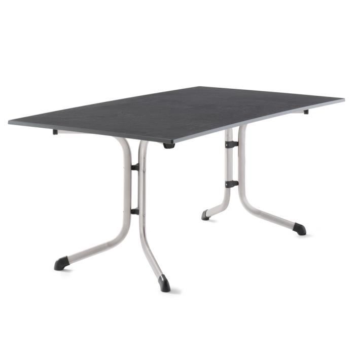 table pliante 165 x 95 cm, plateau vivodur® anthracite, structure gris clair