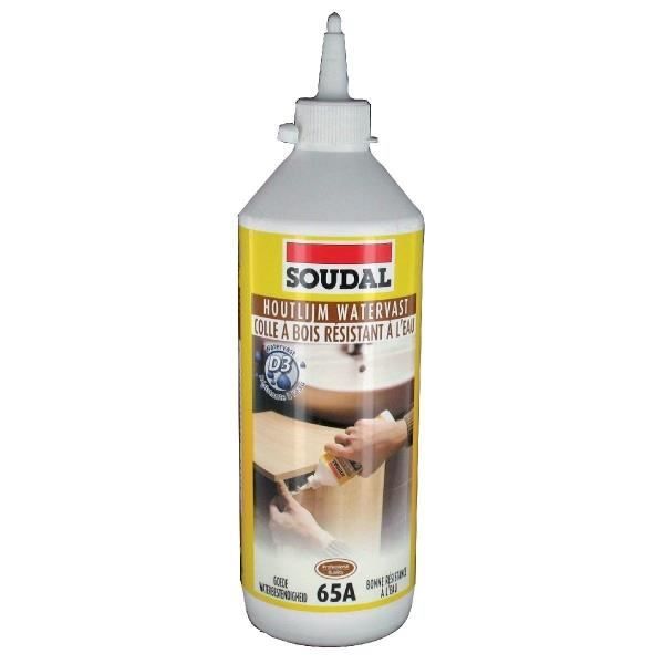 Colle vinylique résistance à l'eau - 750 ml - 65A - Soudal - Cdiscount  Bricolage