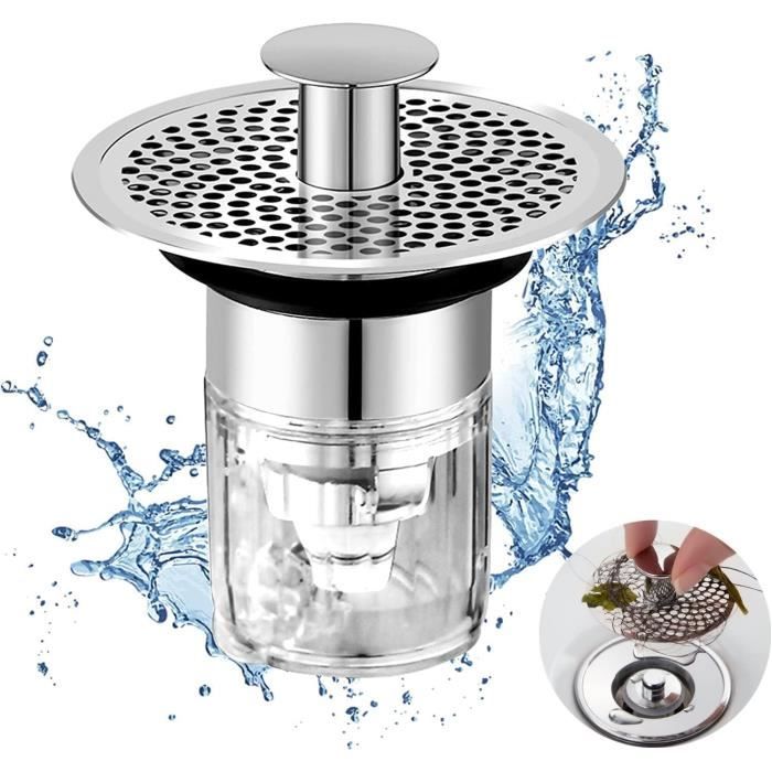 Bouchon De Vidange Lavabo Avec Filtre Anti-cheveux - Acier Inoxydable, Pop-up, Facile à Installer