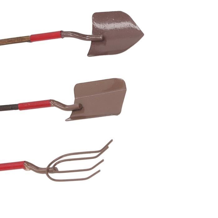 Lot De 6 Outils De Jardin Miniatures 1/12 – Accessoires Maison De Poupée Odoria – Bois Et Métal