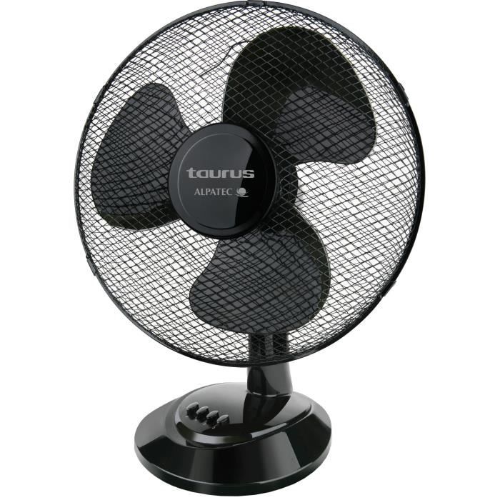 Ventilateur de table - TAURUS - PONENT 16 ELEGANCE - 41 W - 3 vitesses - Silencieux - Noir