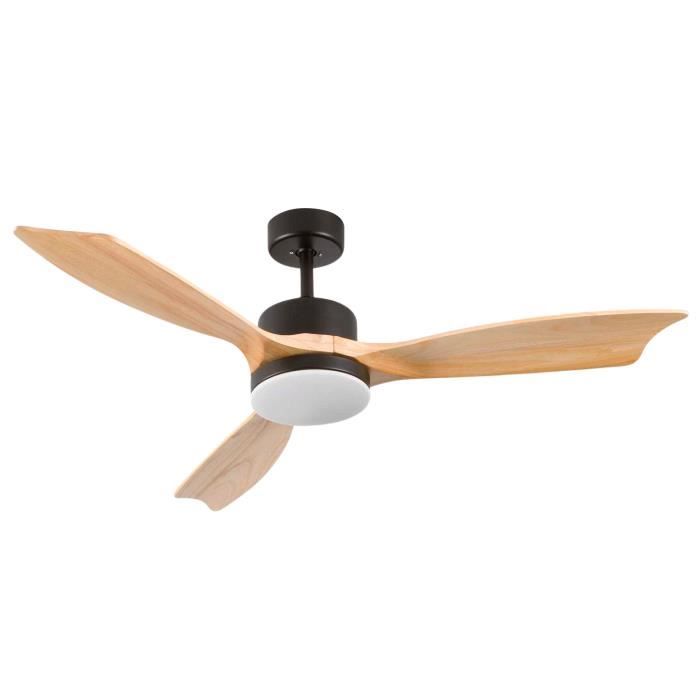 New York Thinia Home Ventilateur de plafond avec lumière 3 pales 56W 6 vitesses New York Thinia Home. noir - Thinia Home