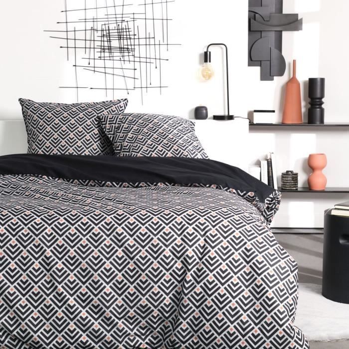 PARURE DE LIT TODAY - HOUSSE DE COUETTE 220X240 + 2 TAIES D OREILLER 63X63 - 100% COTON 57 fils - SU