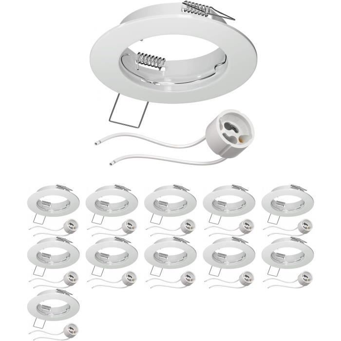 Spot Encastrable Orientable Rond – Support Doré Pour LED Gu10 – Modèle D3A1