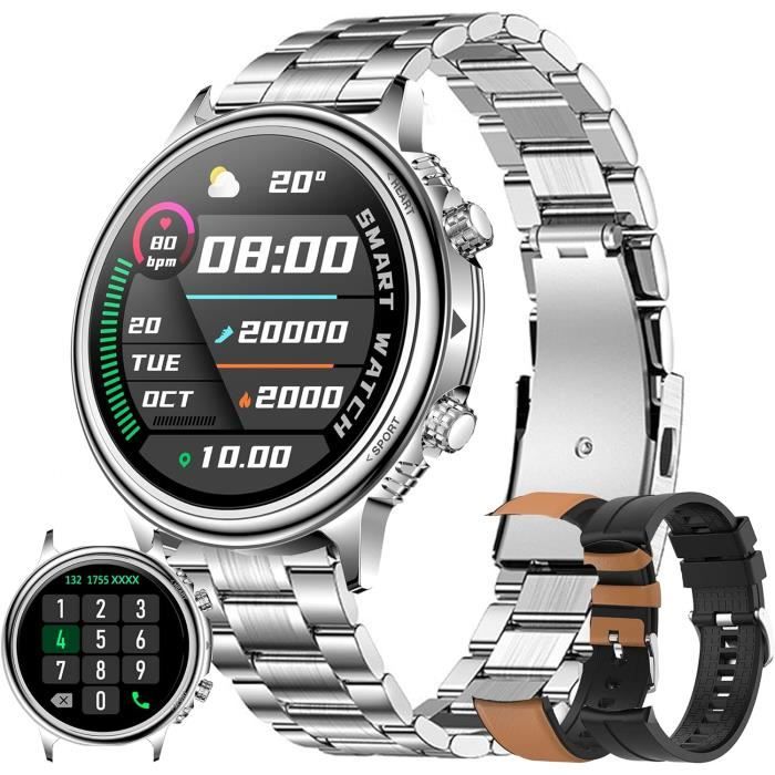 Montre Connectée Femme Avec SIRI/ET/HRV 1.75"TFT Smartwatch Avec Appel Bluetooth 120+ Modes Sport Fréquence Cardiaque IP68 (Beige) - Téléphonie