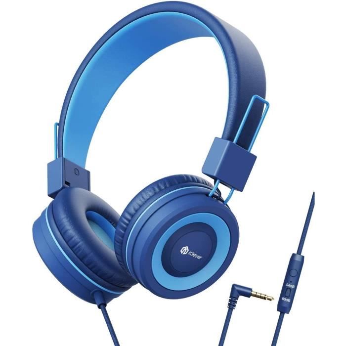 Casque Audio Enfants Orange - Écouteurs Supra-auriculaires Légers, Micro Avec Éponge, Style Rétro