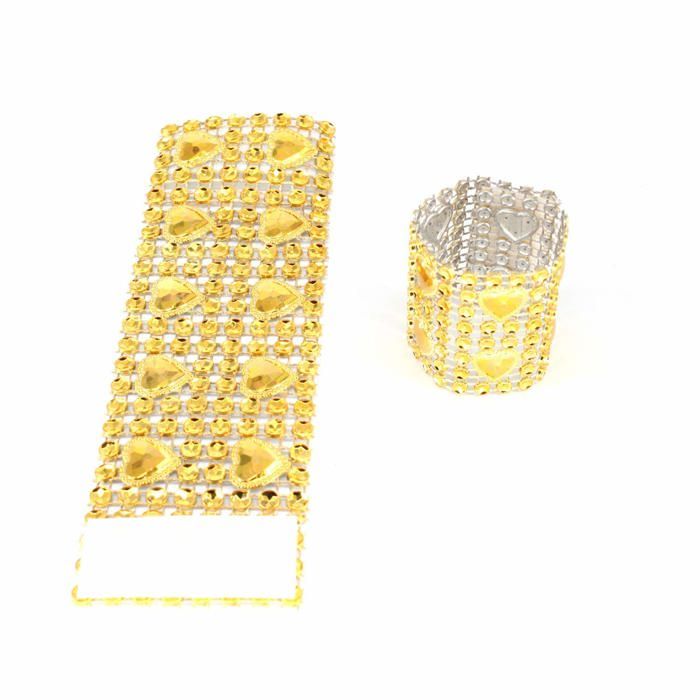 50 Anneaux De Serviette Diamant Argenté – Ruban Adhésif Magique – Pour Mariage, Noël, Fête – Décoration De Table Réutilisable - 7
