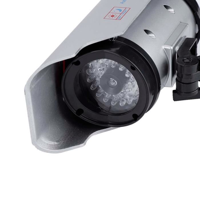 Caméra de Surveillance Factice Réaliste avec Lumière LED Clignotante pour Une Utilisation Intérieure et Extérieure - Économie d'énergie Fausse Caméra de sécurité pour la Protection de la Maison et
