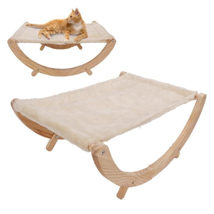 Hamac Sur Pied Pour Chat – Navaris – Bois De Pin – 58x38x21 Cm – Max 15 Kg – Neuf