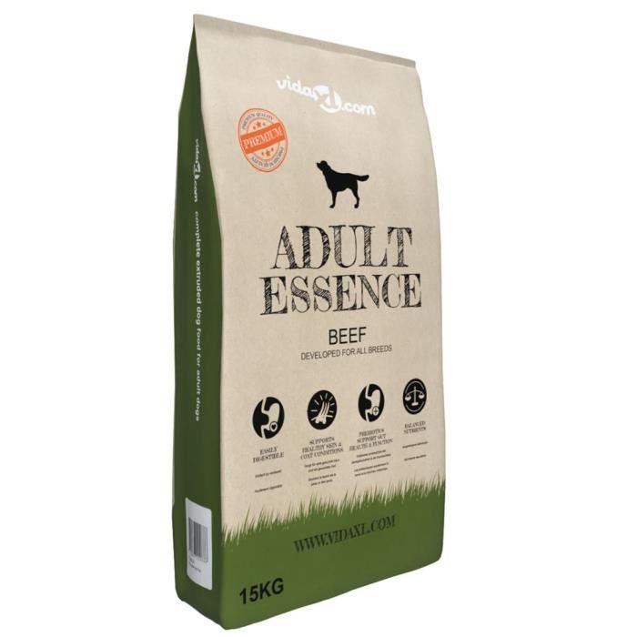Meilleurs prix pour vidaXL Nourriture sèche pour chiens Adult Essence Beef 15 kg