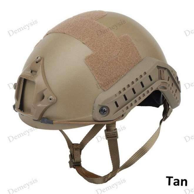Casque tactique de type PJ pour airsoft et paintball - En ABS - Avec système d'attache Molle rapide