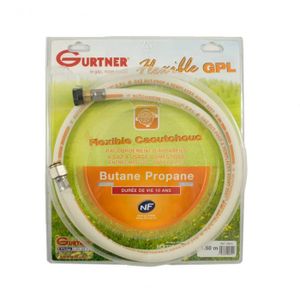 Flexible GPL Butane/Propane HOME GAZ, 2 Mètres, Blanc, Sans Date Limite D'utilisation
