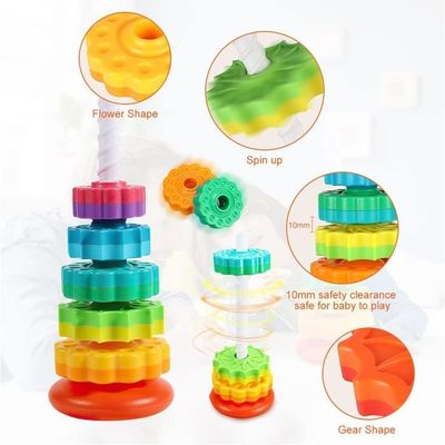 Jouet éducatif - Cubes Empilables - Arc-en-ciel - Pour bébé 6 mois
