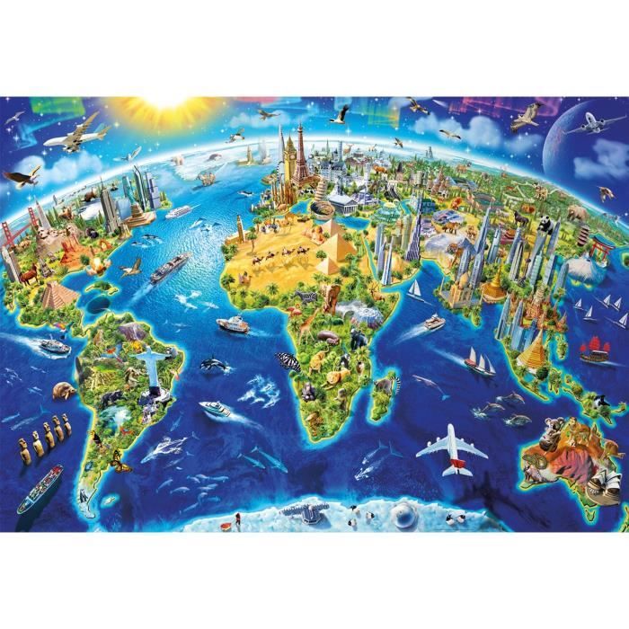 Puzzle Symboles du Monde 2000 pièces - EDUCA - Tableaux et peintures ...