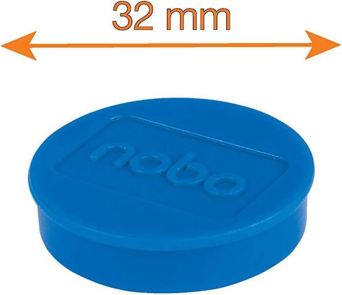 Lot De 4 Aimants Pour Tableau Blanc Nobo – 30 Mm, Noir, Pour Afficher Documents, Mémos, Sur Frigo