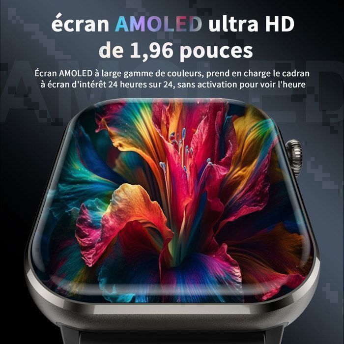 Montre Connectée Homme Appel Écran,Montre