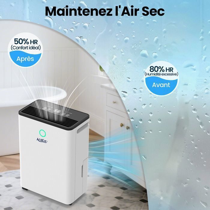 Déshumidificateur portable électrique 200W blanc, deshumidificateur d air rohs