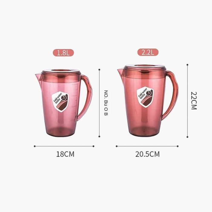 Carafe Avec Couvercle Voyage Pichet D'Eau Dinglong 2.5-5L - Grande Capacité Plastique Avec Échelle | Pour Jus, Thé, Lait | Vert Récipient Boissons Familial