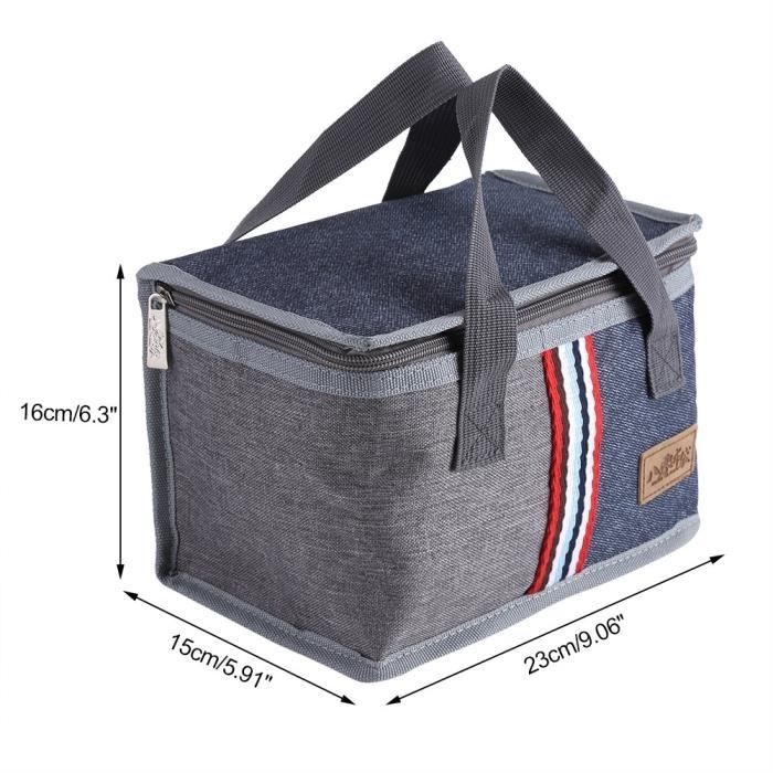 1 Lunch Bag Fraicheur Sac Isotherme Lunch Box 2,6L 24,5 X 17,5 X