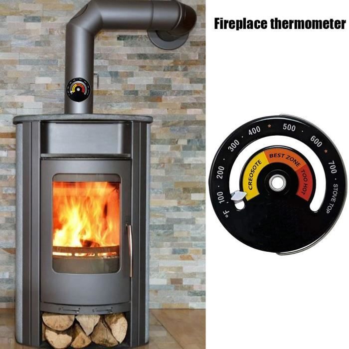 Thermomètre magnétique pour poêle à bois et poêle à bois - Utilisation pour  surface de poêle et tuyau de cheminée