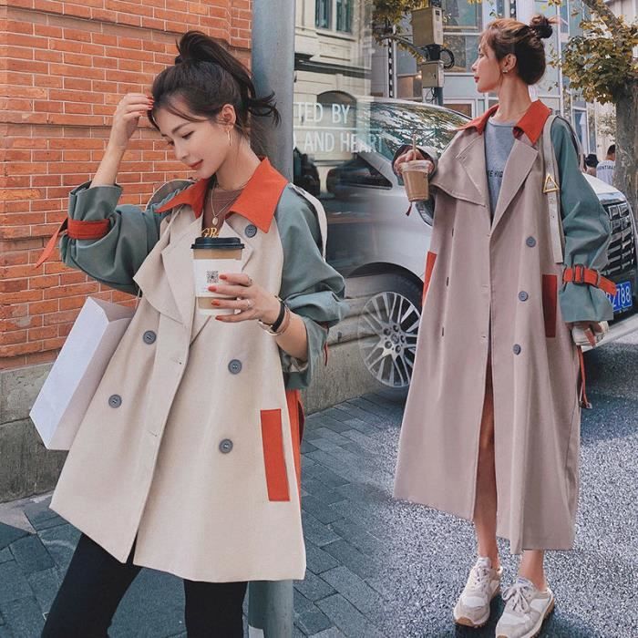 Manteau coupe vent en Patchwork pour femmes Collection 2020 Type Long Blanc Cdiscount Pret a Porter
